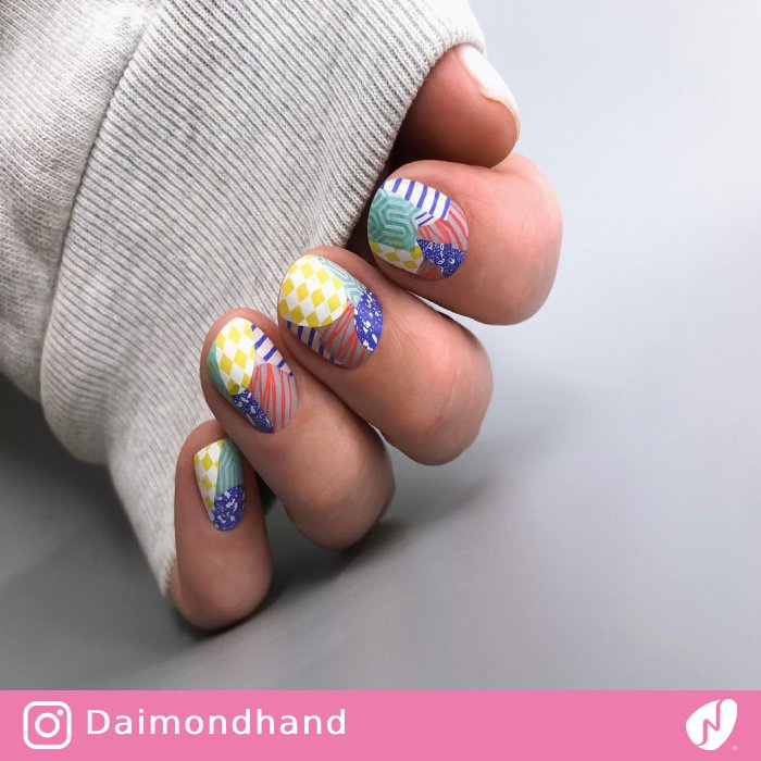 Retro Abstract Nail Design